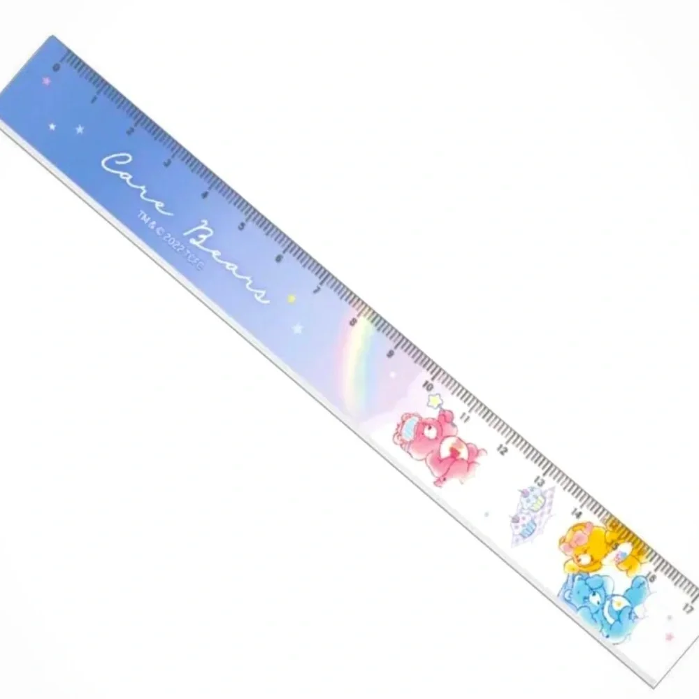 Care Bears Glitter Slim Ruler and 2 Pearlescent Pencils SET Kawaii